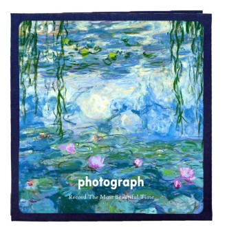 Art Retro DIY Pasted Film Photo Album Family Couple Commemorative Large-Capacity Album, Colour:18 inch Water Lilies(60 White Car