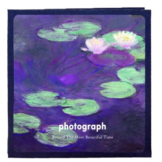 Art Retro DIY Pasted Film Photo Album Family Couple Commemorative Large-Capacity Album, Colour:18 inch Water Lily(40 White Card 