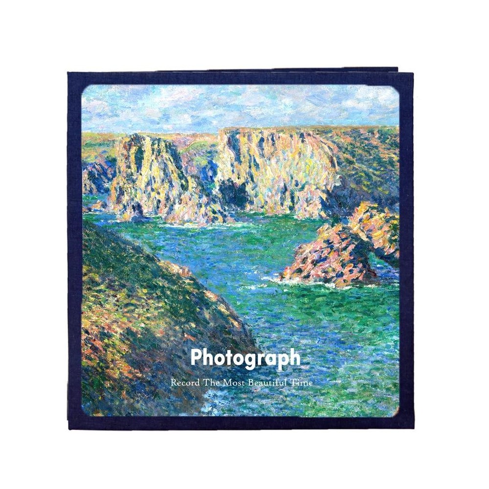 Art Retro DIY Pasted Film Photo Album Family Couple Commemorative Large-Capacity Album, Colour:18 inch Bell Island(40 White Card