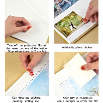 Art Retro DIY Pasted Film Photo Album Family Couple Commemorative Large-Capacity Album, Colour:18 inch Bell Island(40 White Card