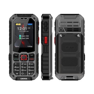 UNIWA S9 Rugged Phone, 2.4 inch UNISOC TIGER T117, 3000mAh Battery, 21 Keys, Network: 4G(Grey)