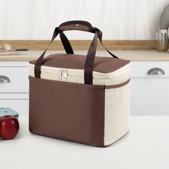 Reusable Lunch Bag Insulated Lunch Box Office School Picnic Beach Leak-Proof Lunch Tote Small  Coffee