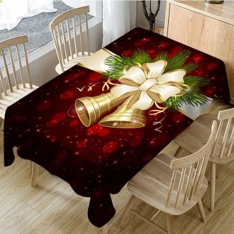 Household Rectangular Tablecloth Christmas Dining Coffee Table Cloth Decoration, Size:150x210cm(Christmas Bell)