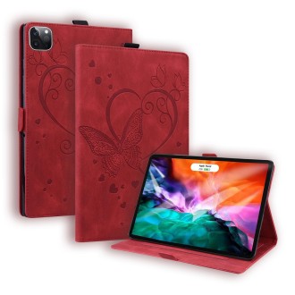 For iPad Pro 12.9 (2020) / (2021) Love Butterfly Pattern Horizontal Flip Leather Tablet Case with Holder & Sleep / Wake-up Funct