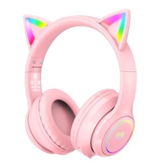 ONIKUMA B90 RGB Lighting Wireless Bluetooth Headphone (Pink)