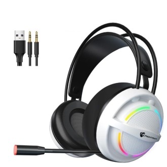 PANTSAN PSH-100 USB Wired Gaming Earphone Headset with Microphone, Colour: 3.5mm White