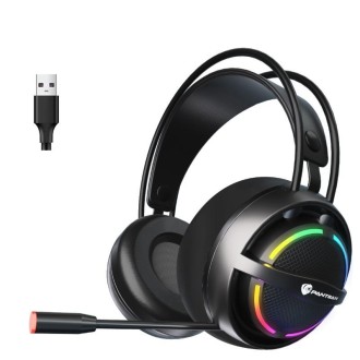 PANTSAN PSH-100 USB Wired Gaming Earphone Headset with Microphone, Colour: 7.1 USB Black 