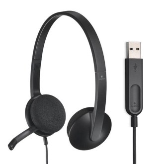 Logitech H340 Computer Office Education Training USB Interface Microphone Wired Headset