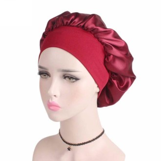 2 PCS TJM-301 Night Cap With Wide Brim And Elasticity Headband Ladies Chemotherapy Cap Hair Care Hat, Size: M 56-58cm(Deep Purpl