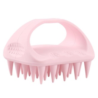 Square Soft Silicone Hair Shampoo Massage Brush Clean Scalp Massage Comb(Pink)