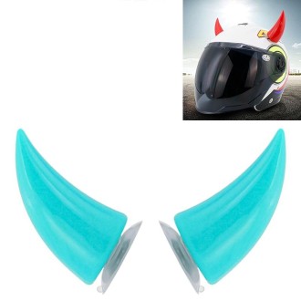 2 PCS Motorcycle Helmet Devil Decoration Motorbike Helmet Suction Cups Horns Decoration Headwear Sucker(Baby Blue)