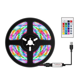 2m LED Light Strip 16 Color Remote Control RGB Light Belt USB Symphony Neon Decorative Soft Light Bar(Bareboard)