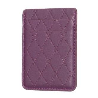 BFK11 Diamond Lattice Card Bag Mobile Phone Back Sticker(Dark Purple)