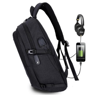 Multi-Function Large Capacity Travel Casual Backpack Laptop Computer Bag with External USB Charging Interface & Headphone Jack &