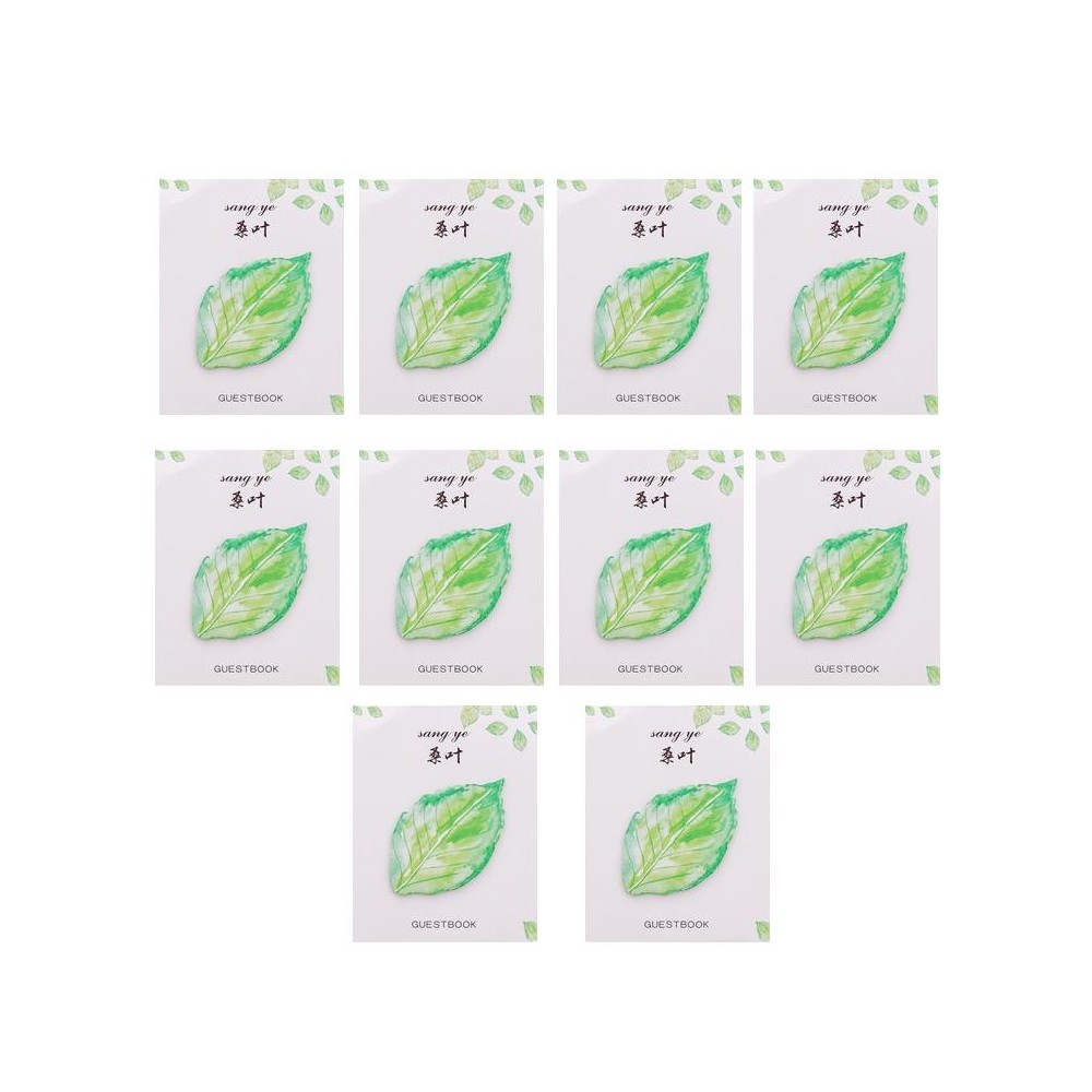 10pcs F073 Cute Small Fresh Leaves Sticky Notes Handbook Decorative Stickers(Mulberry Leaf)