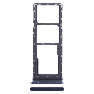 For Tecno Pova 2 SIM Card Tray + SIM Card Tray + Micro SD Card Tray (Dark Blue)