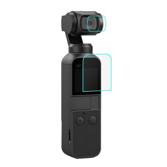 PULUZ 9H 2.5D HD Tempered Glass Lens Protector + Screen Film for DJI OSMO Pocket Gimbal