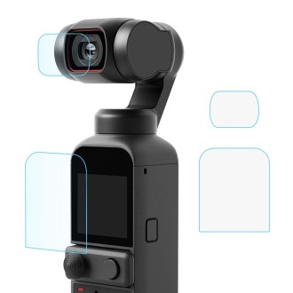 PULUZ 9H 2.5D HD Tempered Glass Lens Protector + Screen Film for DJI OSMO Pocket 2