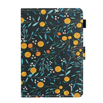 For 7 inch Universal Tablet PC Flower Pattern Horizontal Flip Leather Case with Card Slots & Holder(Yellow Fruit)