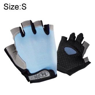 Summer Men Women Fitness Gloves Gym Weight Lifting Cycling Yoga Training Thin Breathable Antiskid Half Finger Gloves, Size:S(Lig