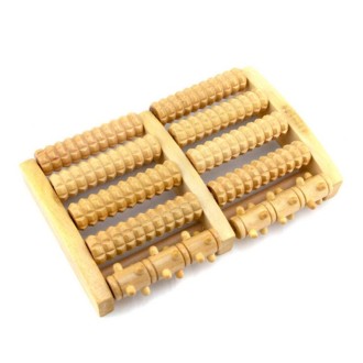 Wooden Roller Massager Small Nails Five-Row Foot Massager(27 x 19 x 4.5cm)