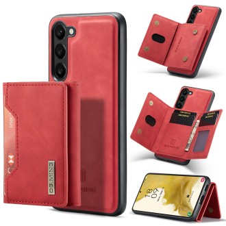 For Samsung Galaxy S23 5G DG.MING M2 Series 3-Fold Multi Card Bag + Phone Case(Red)