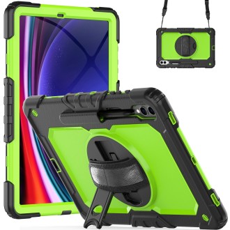 For Samsung Galaxy Tab S9+ / S8+ Silicone + PC Tablet Case(Black+Yellow Green)