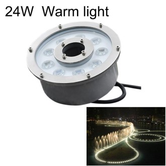 24W Landscape Ring LED Aluminum Alloy Underwater Fountain Light(Warm Light)