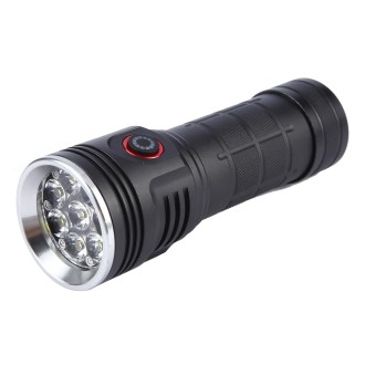 W5204 8 LEDs 3100LM High Brightness Rechargeable Flashlight(Black)