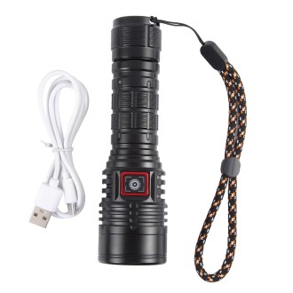 813 T40 1200LM USB Rechargeable LED Flashlight(Black)