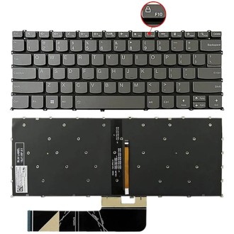 For Lenovo IdeaPad 5 / Yoga Slim 7 Pro  US Version Laptop Backlight Keyboard, F10 Key with Lock Icon(Grey)