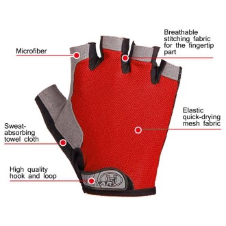 Summer Men Women Fitness Gloves Gym Weight Lifting Cycling Yoga Training Thin Breathable Antiskid Half Finger Gloves, Size:L(Lig