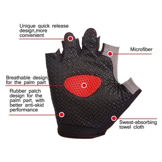 Summer Men Women Fitness Gloves Gym Weight Lifting Cycling Yoga Training Thin Breathable Antiskid Half Finger Gloves, Size:L(Lig