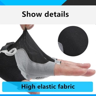 Summer Men Women Fitness Gloves Gym Weight Lifting Cycling Yoga Training Thin Breathable Antiskid Half Finger Gloves, Size:L(Lig