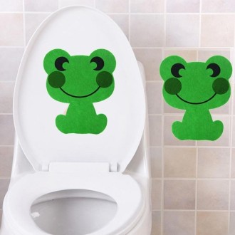 Cartoon Animal Bathroom Thickened Felt Toilet Deodorant Stickers(Frog)