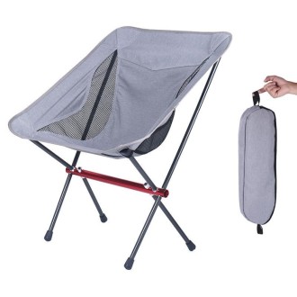 Camping Leisure Fishing Aluminum Alloy Portable Folding Chair, Size:Small(Gray)