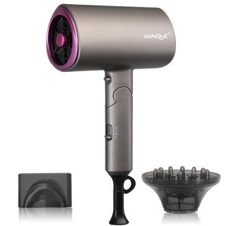 Mingge T1 T Style 1800W High-power Cold Hot Air Wind Fast Drying Folding Hair Dryer, Plug Type:US Plug(Gray)