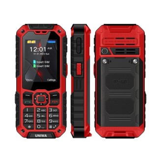 UNIWA S9 Rugged Phone, 2.4 inch UNISOC TIGER T117, 3000mAh Battery, 21 Keys, Network: 4G(Red)