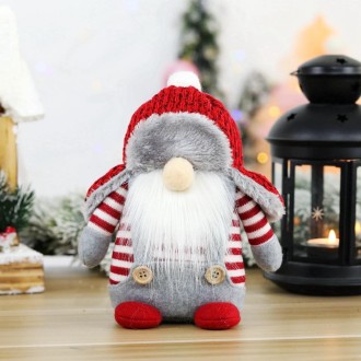 Christmas Decorations Santa Claus Ornaments Faceless Doll Window Decorations(Round Hat)