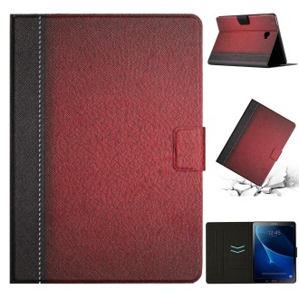 For Samsung Galaxy Tab A 10.1 T580 Stitching Solid Color Smart Leather Tablet Case(Red)