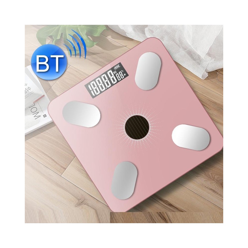 Smart Bluetooth Weight Scale Home Body Fat Measurement Health Scale Solar + Charge Model(Rose Gold Silk Screen Film)