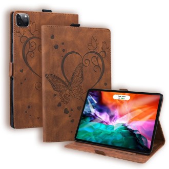 For iPad Pro 12.9 (2020) / (2021) Love Butterfly Pattern Horizontal Flip Leather Tablet Case with Holder & Sleep / Wake-up Funct