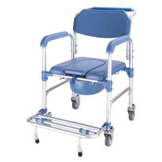 Elderly Toilet Seat Aluminum Alloy Wheelchair Pregnant Women Shower Chair with Wheels