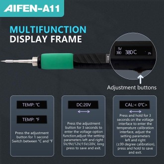 Aifen A11 Portable USB Charging Soldering Station with C210 Handle, UK Plug