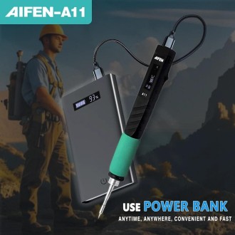 Aifen A11 Portable USB Charging Soldering Station with C210 Handle, UK Plug