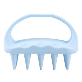 Square Soft Silicone Hair Shampoo Massage Brush Clean Scalp Massage Comb(Monet Blue)