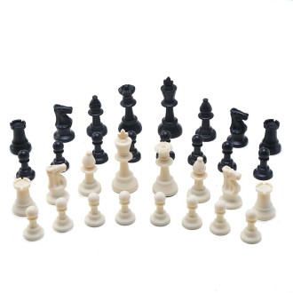 32pcs /Set Plastic Chess Pieces Without Chess Board(King Height 95mm)