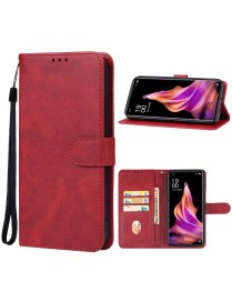 For OPPO Reno9 Leather Phone Case(Red)