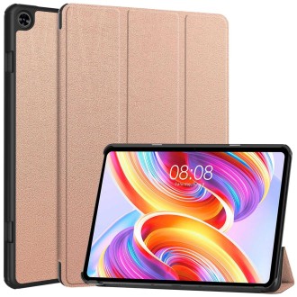 For Teclast T50  Custer Pure Color 3-Fold Holder Smart Leather Tablet Case(Rose Gold)