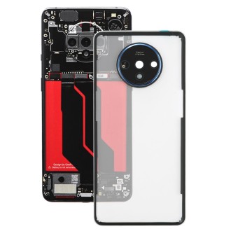 For OnePlus 7T Battery Back Cover With Camera Lens (Transparent)